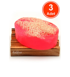 Kabak Lifli El Yapımı Doğal Gül Yağı Sabunu 120 G x 3 Adet