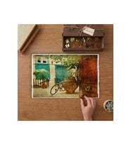 Eski Yunan Tarzı Ev Tasarımı 240 parça Ahşap Puzzle Ahşap Kutuda MP01162