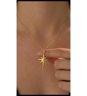 Luxury Kutup Yıldızı Kolye 925 Ayar (Gold)