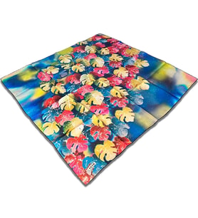Aker Mavi Karma Desen Tivil İpek Eşarp 8546713 - 921