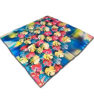 Aker Mavi Karma Desen Tivil İpek Eşarp 8546713 - 921