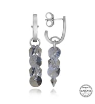 Swarovski Crystal Taşlı Gümüş Salkım Sallantılı Çivili Kadın Küpe