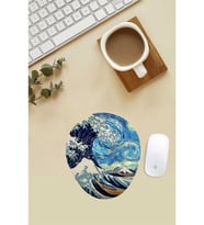 Van Gogh Starry Night The Great Wave Kanagawa Desenli Bilek Destekli Mouse Pad