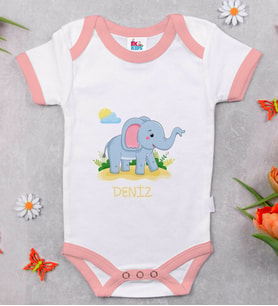 BK Kids Kişiye Özel Pembe Bebek Body Zıbın - Model 151