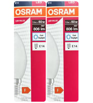 (2 Adet) Ledvance 7,5W Beyaz Işık (6500K) E14 Duylu (İnce Duy) Led Ampul
