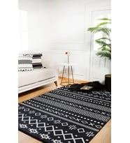 Dijital Kaymaz Yıkanabilir Beyaz Geometrik Salon Halısı Mutfak Halısı Koridor Halısı Yolluk HLN887
