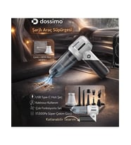 Dossimo Nitro X2 Kablosuz Araç İçi Süpürge Katlanabilir Çok Amaçlı Güçlü VakumHava PompasıÇanta Hediye