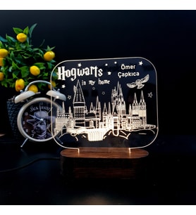 Kişiye Özel Hogwarts Tasarımlı Hediye 3D Led Lamba