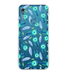 PrintiFy Huawei Y6 ile Uyumlu Nazar Boncuğu 3 Baskılı Kamera Korumalı Şeffaf Silikon Kılıf
