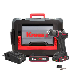 Kress KUC30.1 20Volt/2.0Ah Li-ion 60Nm Çift Akülü Kömürsüz Profesyonel Şarjlı Darbeli Matkap