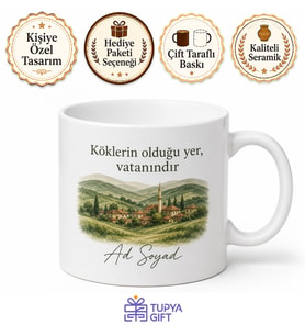 Memleket Temalı Dedeye Özel Baskılı Kupa Bardak Hediye