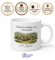 Memleket Temalı Dedeye Özel Baskılı Kupa Bardak Hediye