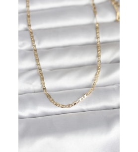 CM 14K Gold Renk Yassı Zincir Model 60 cm Kadın Kolye - TJ-BKO10984