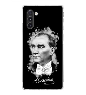 Samsung Galaxy Note 10 Uyumlu Kamera Korumalı Kapak Atatürk Tasarımlı  Şeffaf  Kılıf