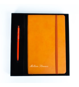 İsme Özel Defter ve Kalem Seti - Şık Hediye Kutusu