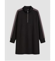 LCW EVERYDAY Siyah Şeritli Soft Touch Kadın Sweatshirt Tunik