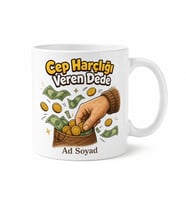 İsme Özel Cep Harçlığı Veren Dede Yazılı Komik Kupa Bardak Hediye