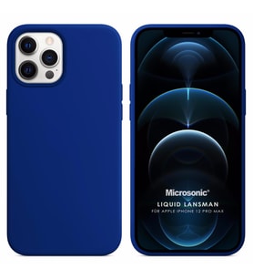 Microsonic Apple iPhone 12 Pro Max Kılıf Liquid Lansman Silikon Lacivert