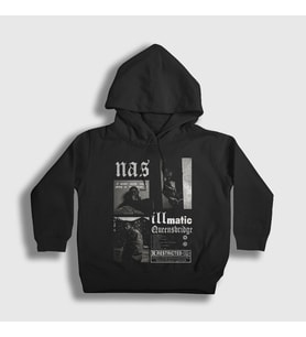 Presmono Unisex Çocuk Siyah Illmatic Nasir Jones Nas Kapüşonlu Sweatshirt 549118tt