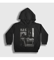 Presmono Unisex Çocuk Siyah Illmatic Nasir Jones Nas Kapüşonlu Sweatshirt 549118tt