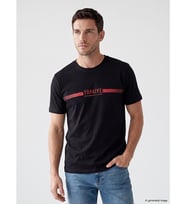 LCWAIKIKI Classic Siyah Türkiye Baskılı Standart Fit Erkek Tişört