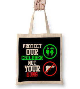 Signs Protect Our Children Not Your Guns Bez Çanta Uzun Saplı