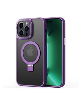 Lexroo iPhone 14 Pro Kılıf M-safe Wireless Şarj Özellikli Standlı Ting Kılıf - Derin Mor