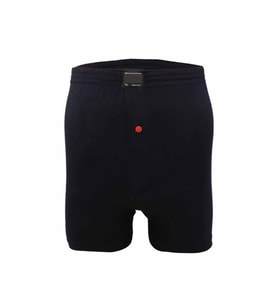 Düğmeli Pamuklu Erkek Penye Boxer Büyük Beden Lacivert
