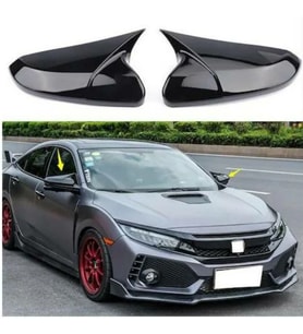 Honda Civic Uyumlu Fc5 2016 Sonrası Sedan Batman Yarasa Ayna Kapağı (Parlak Siyah)