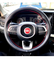DİKİŞLİ DİREKSİYON KILIFI SİYAH DERİ KIRMIZI DİKİŞLİ FIAT EGEA VE CROSS