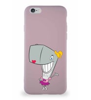 Apple iPhone 6S Soft Premier Kapak Pearl Yengeç Tasarımlı Silikon Kılıf - Pudra (Şeffaf)