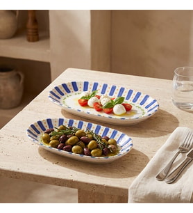 GÜRAL PORSELEN Kayısı Desenli 24 cm 2li Porselen Kayık Tabak Seti