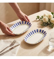 GÜRAL PORSELEN Kayısı 24 cm 2li Porselen Kayık Tabak Seti