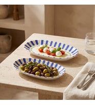 GÜRAL PORSELEN Kayısı Desenli 24 cm 2li Porselen Kayık Tabak Seti