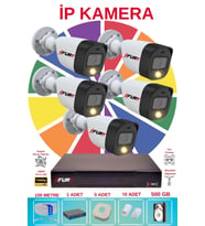 FURY 5 Li Ip Güvenlik Kamera Seti Sesli 4mp Gece Renkli Su Geçirmez 5515s 500GB