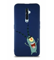 Oppo Reno 2Z Soft Premier Kapak Plankton Tasarımlı Silikon Kılıf - Lacivert (Şeffaf)