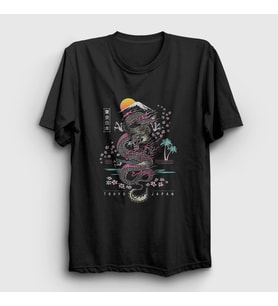 Presmono Unisex Siyah Dragon Tokyo Japan Ejderha T-Shirt 288058tt