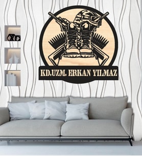 Kişiye Özel Asker Temalı Ahşap Duvar Tablo