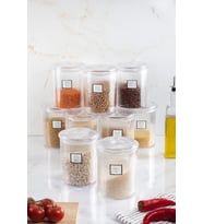 9'lu Barok Yuvarlak Büyük Kavanoz Seti & Saklama Kabı & Erzak Kabı (9*2000 ML)