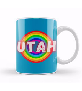 Utah vintage Rainbow Style Kupa Bardak Porselen