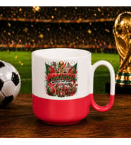 BK Gift Portekiz Taraftar Temalı Dünya Futbol Kupası Tasarımlı Kırmızı Joyful Kupa Bardak