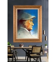 Altın Varaklı Çerçeveli Paspartulu Atatürk Tablo DC1544 (Gold)