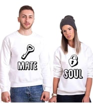 Tshirthane Soul Mate Anahtar Sevgili Kombinleri Sweatshirt Kombini (Tek Ürün Fiyatıdır.)