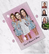 Kişiye Özel Bride To Be Bekarlığa Veda Karikatürlü A3 130 Parça Puzzle Mod3