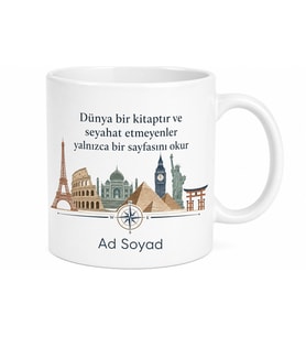 Pasaportunda Yer Kalmayan Seyyaha Ülkelerin Simgeleri Kupa Bardak Hediye