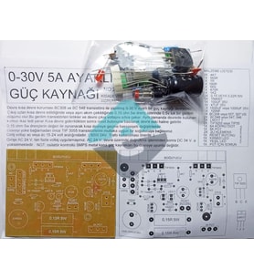 Güç Kaynağı 5A 0-30V Demonte Kit Kendin Yap