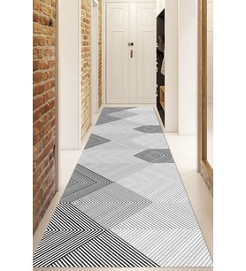 Dijital Baskılı Kaymaz Taban Yıkanabilir Modern Yolluk Ve Koridor Halısı NDU-SD-540 (Gri)