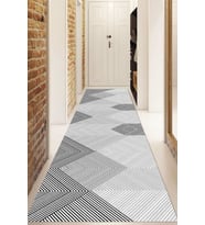 Dijital Baskılı Kaymaz Taban Yıkanabilir Modern Yolluk Ve Koridor Halısı NDU-SD-540 (Gri)