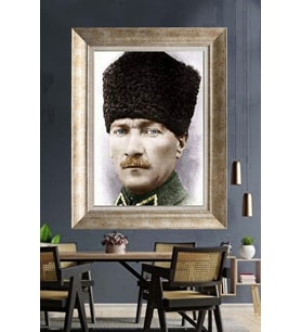 Gümüş Çerçeveli Atatürk Tablo za242