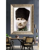 Gümüş Çerçeveli Atatürk Tablo za242